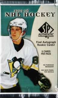 05 06 SP AUTHENTIC NHLGUARANTEED AUTO HOBBY HOT PACK  