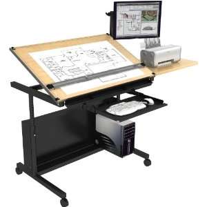   Drafting Table 48 x 30  Black Frame, Maple Surface