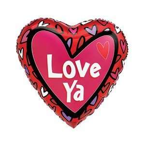 Love Ya Pink Valentines Day Heart 18 Mylar Balloon