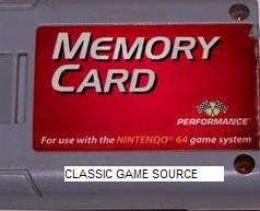 256 K N64 Nintendo 64 Memory Card Memory Pak  
