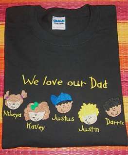   Dad Father Grandpa Kids Faces Black HOODIE SWEATSHIRT Shirt  