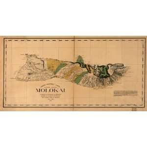  1897 map of Molokai, Hawaii