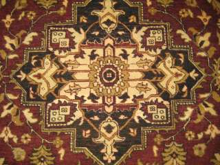   Beige & Black Hand Knotted Wool Oushak Agra Oriental Rug 