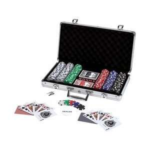Maxam 309pc Poker Chip Set Aluminum Case 300 Poker Chips 5 Dice Dealer 