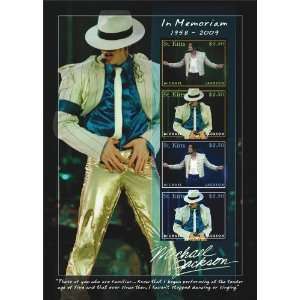  Michael Jackson in Memoriam 1958 200 Souvenir Sheet Stamp 