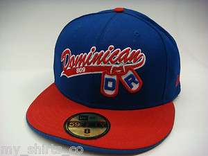Dominican Republic Blue Red White 2 Tone Dog Tag 809 New Era Fitted 