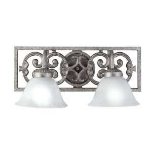  Bath Collection Double Light Bracket In Pewter Finish   2 