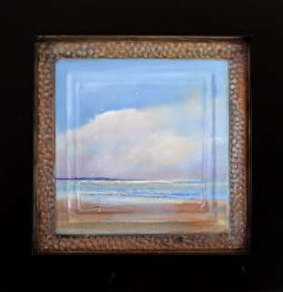   Art Inspirational Ocean Beach Lake Landscape Vintage Ceiling Tin Frame