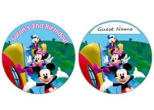 MICKEY MOUSE BIRTHDAY PARTY NAMETAGS INVITATIONS  