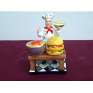  Chef Burger and Spaghetti Salt and Pepper Shaker Set