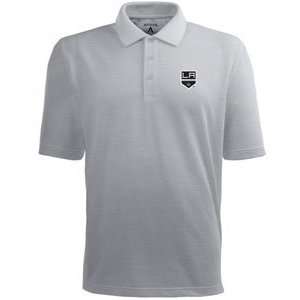 Los Angeles Kings Pique Xtra Lite Polo Shirt (Grey)   Large  