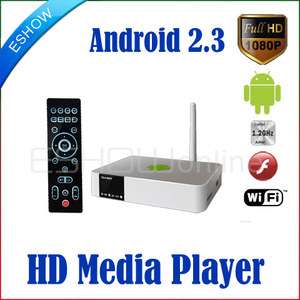 Android 2.3 HD Media Player HUB Google WiFi MKV 1.2GHz Flash H.264 TV 