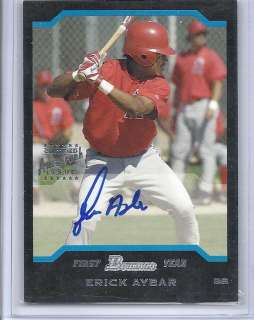 2004 Bowman First Year Sick ROOKIE AUTO ON CARD ERICK AYBAR ANGELS 