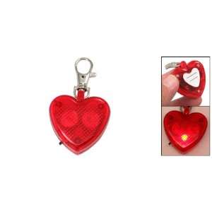   Red Love Heart Lobster Clasp Plastic Flash Keychain