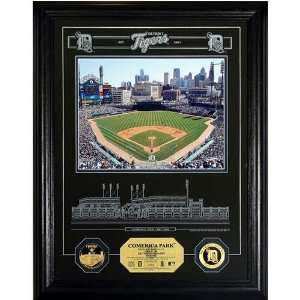  Highland Mint Comerica Park Archival Etched Glass with two 