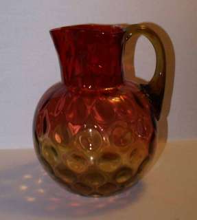 1880s Antique AMBERINA Glass Water Pitcher  