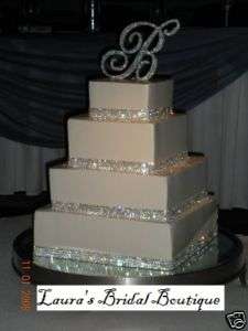 Foot 5 Row Rhinestone Crystal Wedding Cake Ribbon  