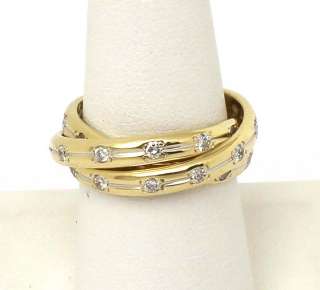 EXQUISITE 18K GOLD & 1.15 CT DIAMONDS ROLLING BAND RING  