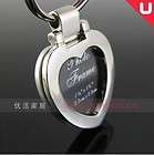 NEW HEART PICTURE FRAME SILVERY KEYRING KEYCHAIN