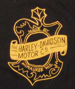 VTG 50s 60s Harley Davidson Motorcycle T Shirt Black L  