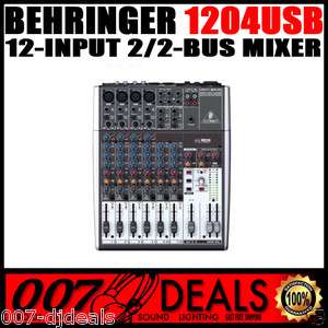BEHRINGER XENYX 1204USB 12 INPUT 2/2 BUS MIXER PROFFESSIONAL DJ CLUB 
