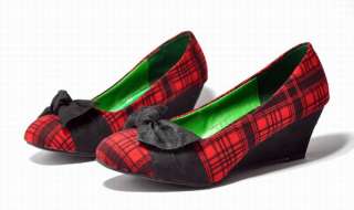   Lattice Grid Bowknot Wedge Womens Shoes Fashion High Heel Pumps B08Z