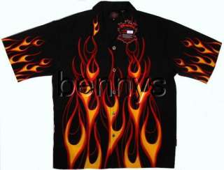 NEW Classic Flames Biker Hot Rod Shirt, Dragonfly, L  