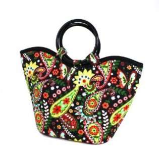   Designer Lunch Bag with Ice Pack, Bright Paisley Pattern 