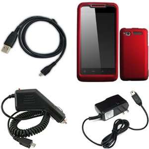 iNcido Brand HTC Merge/Lexikon 6325 Combo Rubber Red Protective Case 