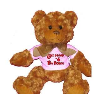  Give Blood Play Badminton Plush Teddy Bear with WHITE T 
