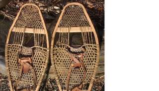 ANTIQUE Vintage Snowshoes 11x37 Indian Made BEAUTIFUL  