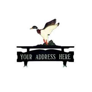  One Line Mailbox Address Sign with Duck