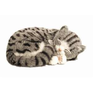  Perfect Petzzz Huggable Breathing Kitty Cat Pet Gray Tabby 