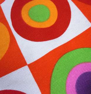 EA02 Orange Red White Circle Square Linen Cushion/Pillow/Throw Cover 
