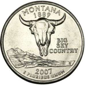 elf State Quarter Montana 2007D Buffalo Skull  
