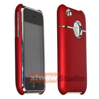 NEW DELUXE RED CASE COVER W/CHROME FOR iPhone 3G 3GS  