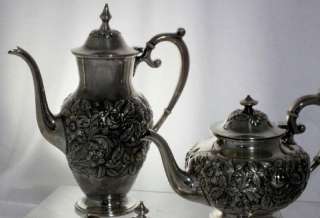 Kirk & Son Repousse Sterling Silver Coffee & Tea Pot  