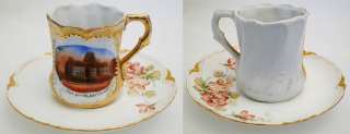   of 1900s Antique Souvenir Boston Mass MA Porcelain TEA CUP with SAUCER