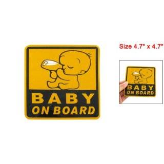 Amico Baby on Board Yellow Black Car Safety Sign PVC Decal Sticker