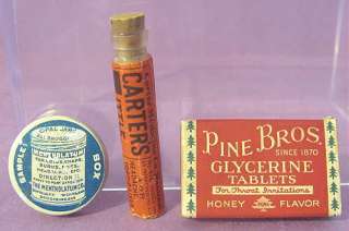 Vintage Sample MEDICINE Mentholatum Pine Bros Carters  