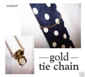Gold Rope TIE CHAIN Durable Metal Silk Tie Chains Tacks  