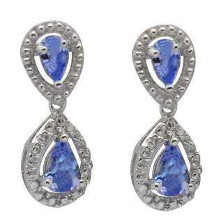 Brand New 1.03ctw Tanzanite & Solid 925 Silver Earring  