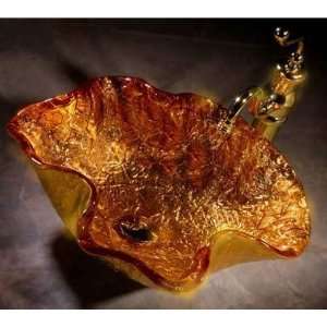  Alina Art Glass Vessel Sink Finish 24K Gold