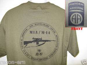 82ND AIRBORNE RANGER T SHIRT/ M14 M1A T SHIRT  