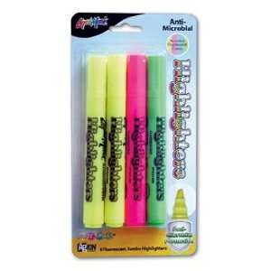   ANTIMICROBIAL FLUORESCENT HIGHLIGHTER 4PK ASST COLORS