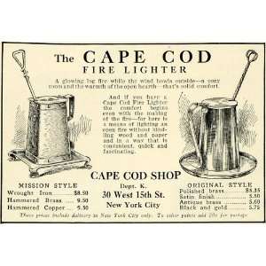  1924 Ad Cape Cod Shop Fire Lighter Home Hearth Tool 30 W 