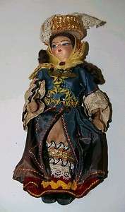 Vintage International Cloth Doll Turkish or Eastern Eruopean 7  