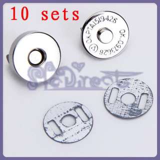 10 Sets 14mm Silver Magnetic Clasps Buttons for Bag Sewing DIY  