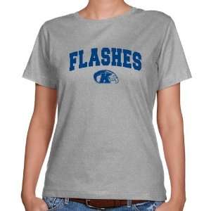 Kent State Golden Flashes Ladies Ash Mascot Arch Classic Fit T shirt