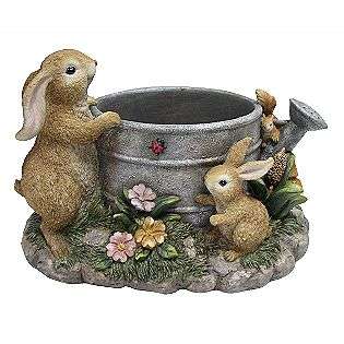 Bunny Statue With Planter  Outdoor Living Outdoor Decor Planters 